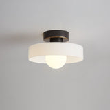 Minimalist Ceiling Light  French Bauhaus Design with Brass Accents - Product showcase