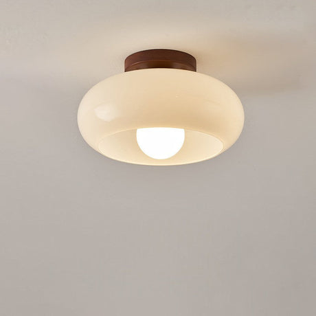 Modern Ceiling Light  Cream Glass Bauhaus Design - Product showcase