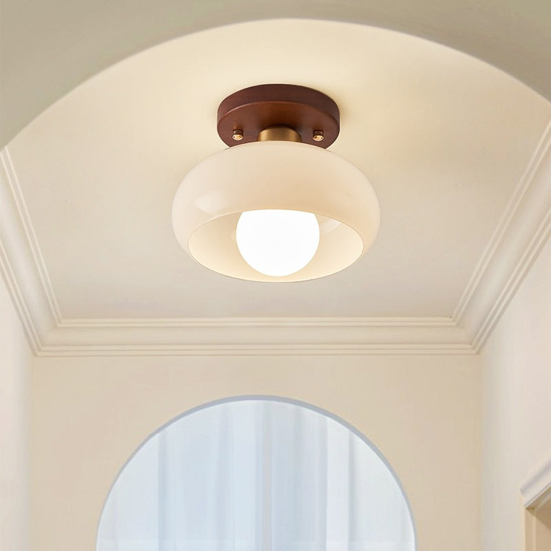 Modern Ceiling Light  Cream Glass Bauhaus Design - Product example