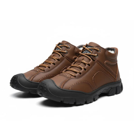 Mens Winter Walking Boots  Warm Lined Non-Slip Vegan Leather - Product showcase