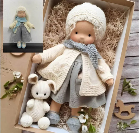 Waldorf Plush Doll  Handcrafted Cotton Toy With Aviation Theme - Product example