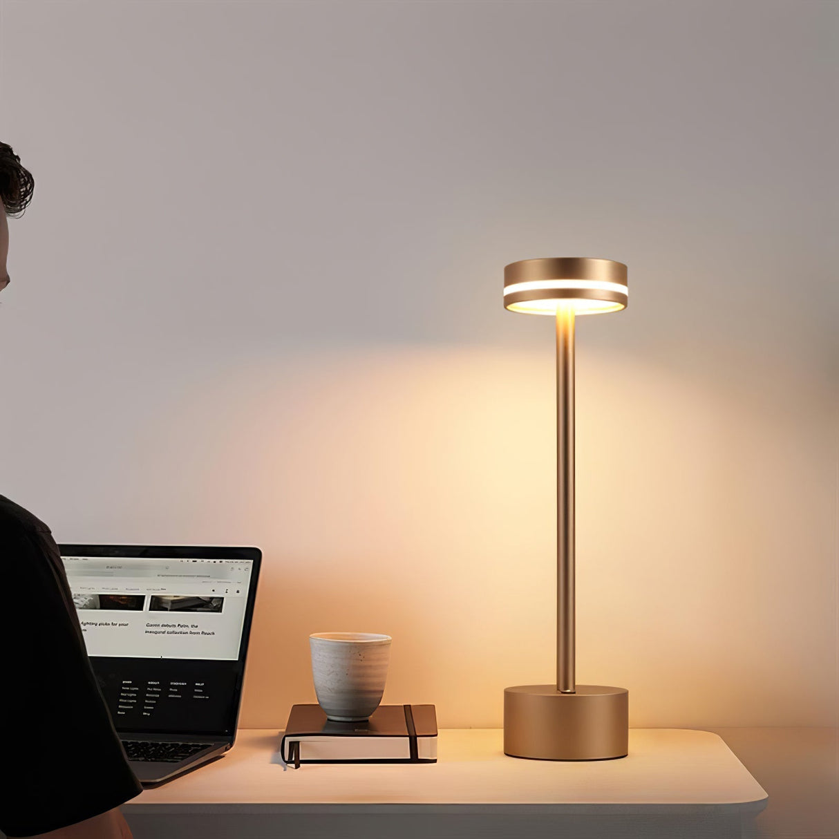 Modern LED Table Lamp  Gold Metal Design with Warm Light - Product detail 16