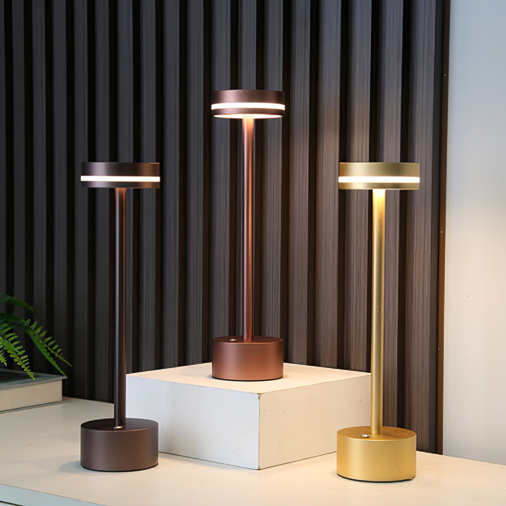 Modern LED Table Lamp  Gold Metal Design with Warm Light - Detailed view