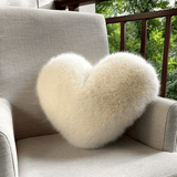 Heart Shaped Faux Fur Pillow  Soft Plush Decorative Cushion - Product showcase