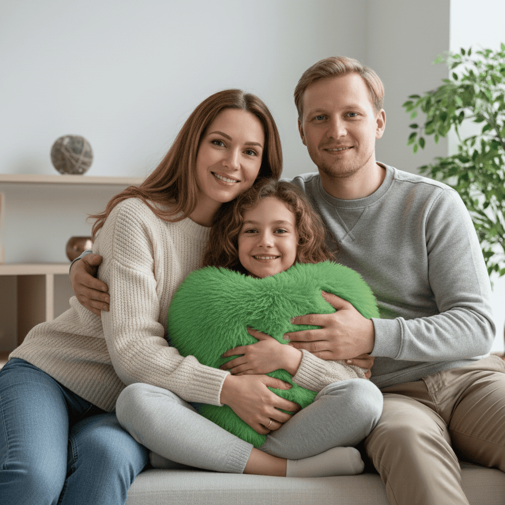 Heart Shaped Faux Fur Pillow  Soft Plush Decorative Cushion - Detailed view