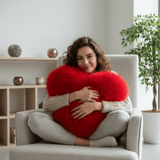 Heart Shaped Faux Fur Pillow  Soft Plush Decorative Cushion - Product detail 5