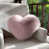 Heart Shaped Faux Fur Pillow  Soft Plush Decorative Cushion - Product detail 6