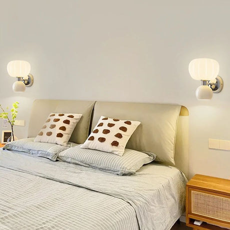 Modern LED Wall Lamp  Cream Glass Shade Design - Product showcase