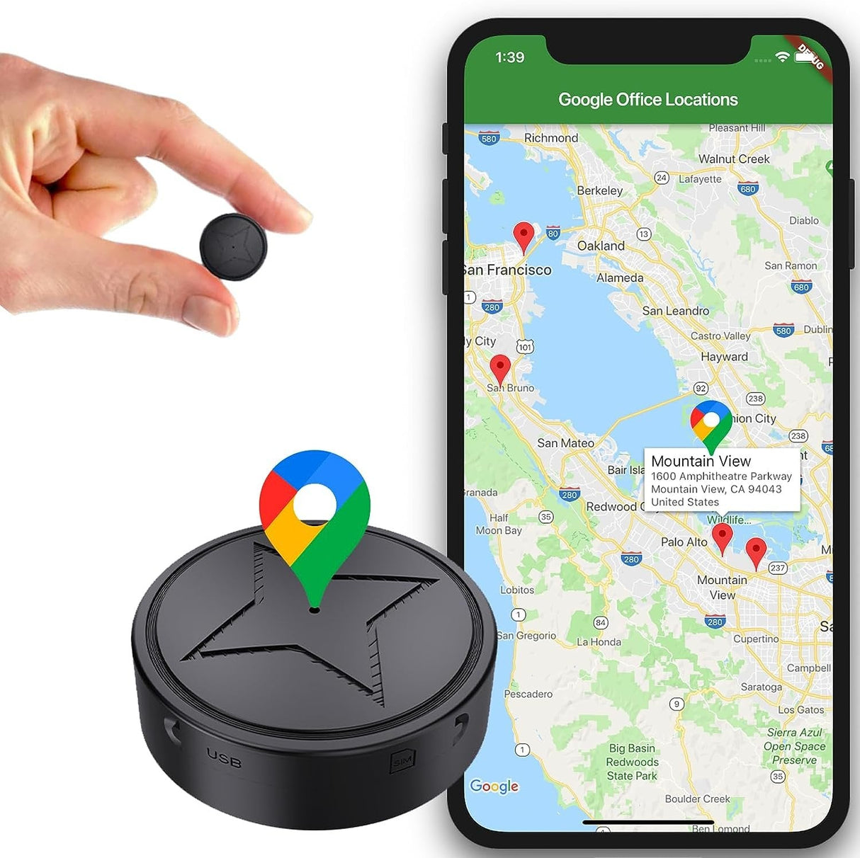 Mini GPS Tracker  Magnetic Mount Real-Time Tracking Device - Product showcase