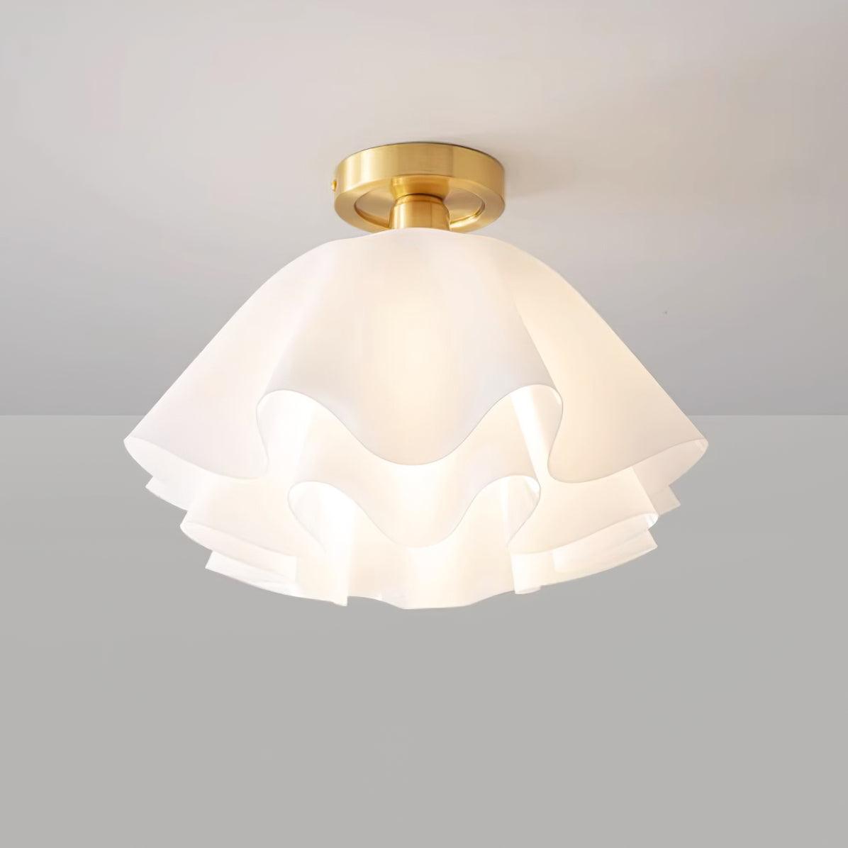 Modern Ceiling Light  Layered White Glass Wave Design - Product detail 6