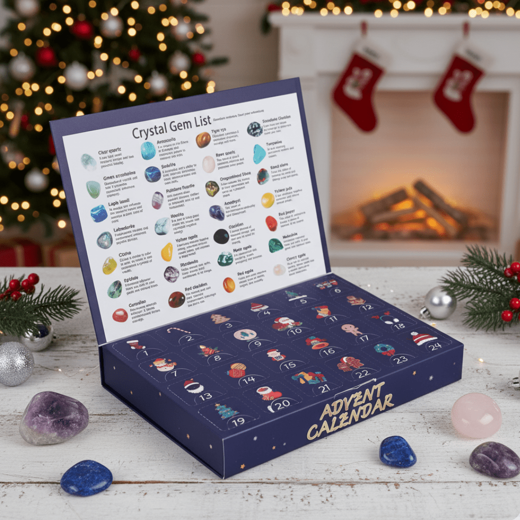 Crystal Advent Calendar  24 Real Gemstones Discovery Set - Product showcase