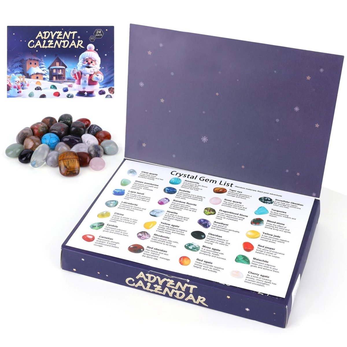 Crystal Advent Calendar  24 Real Gemstones Discovery Set - Product example