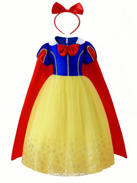 Princess Costume Dress  Royal Blue Tulle Ball Gown With Cape - Product showcase
