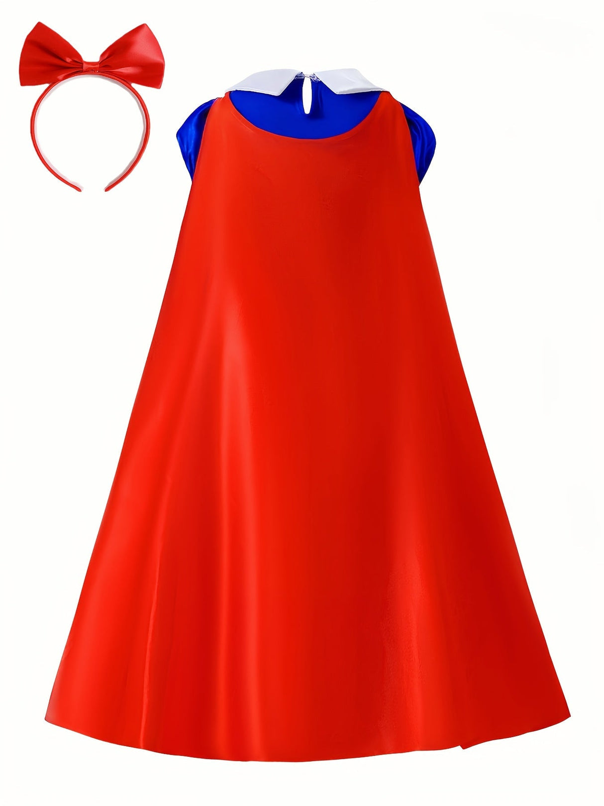 Princess Costume Dress  Royal Blue Tulle Ball Gown With Cape - Detailed view