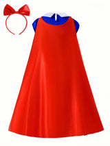 Princess Costume Dress  Royal Blue Tulle Ball Gown With Cape - Detailed view