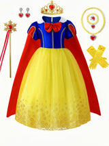 Princess Costume Dress  Royal Blue Tulle Gown With Cape - Product detail 4