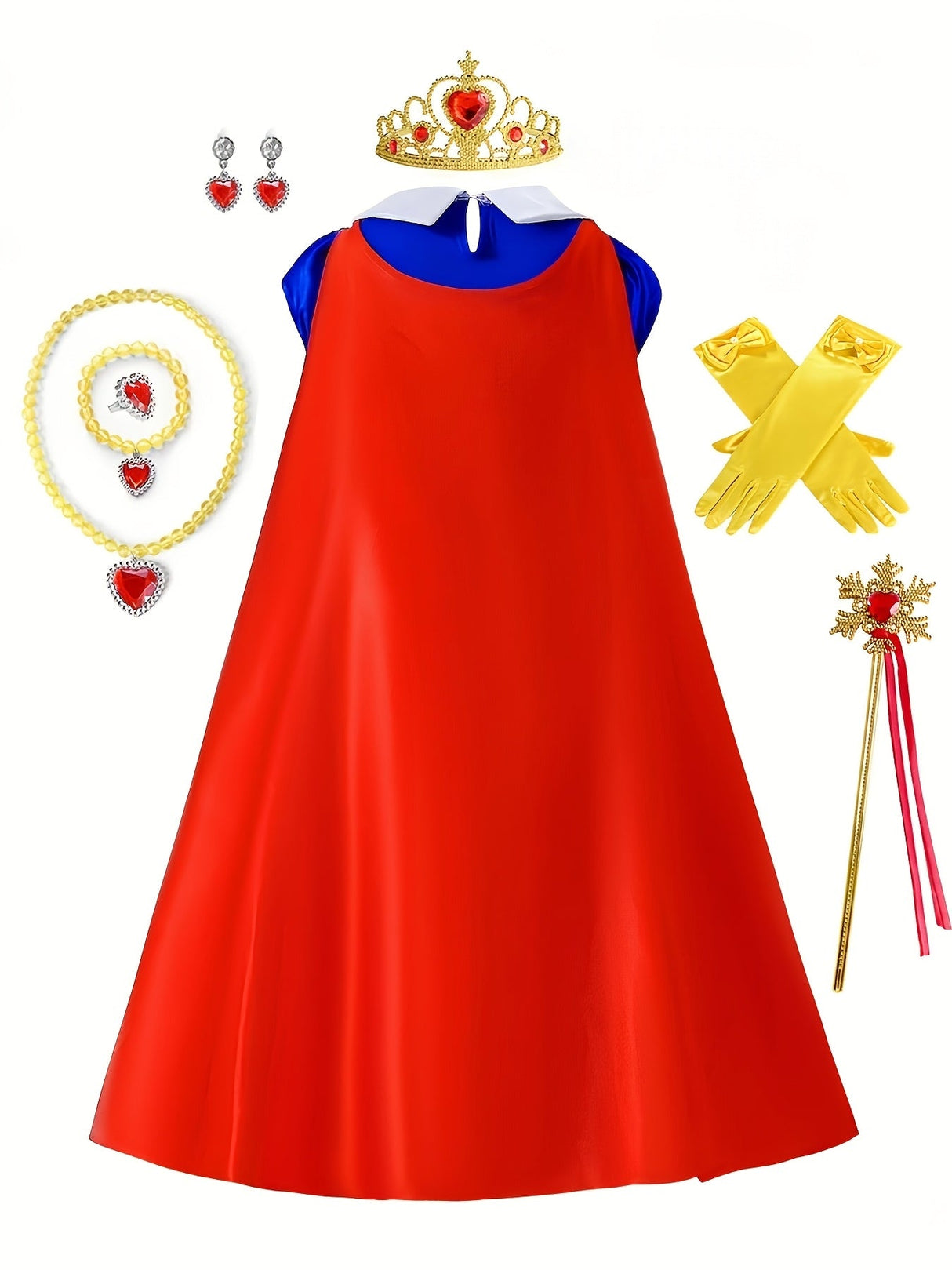 Princess Costume Dress  Royal Blue Tulle Ball Gown With Cape - Product detail 5