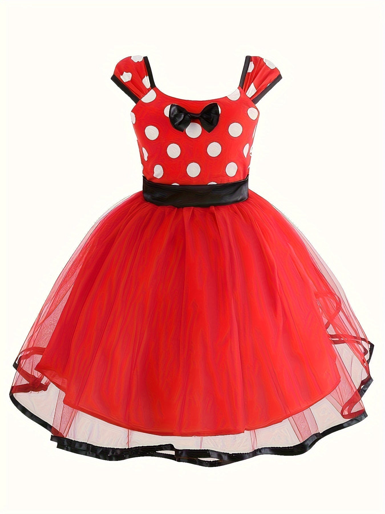 Girls Light Up Party Dress  Polka Dot Design With LED Skirt - Detailed view
