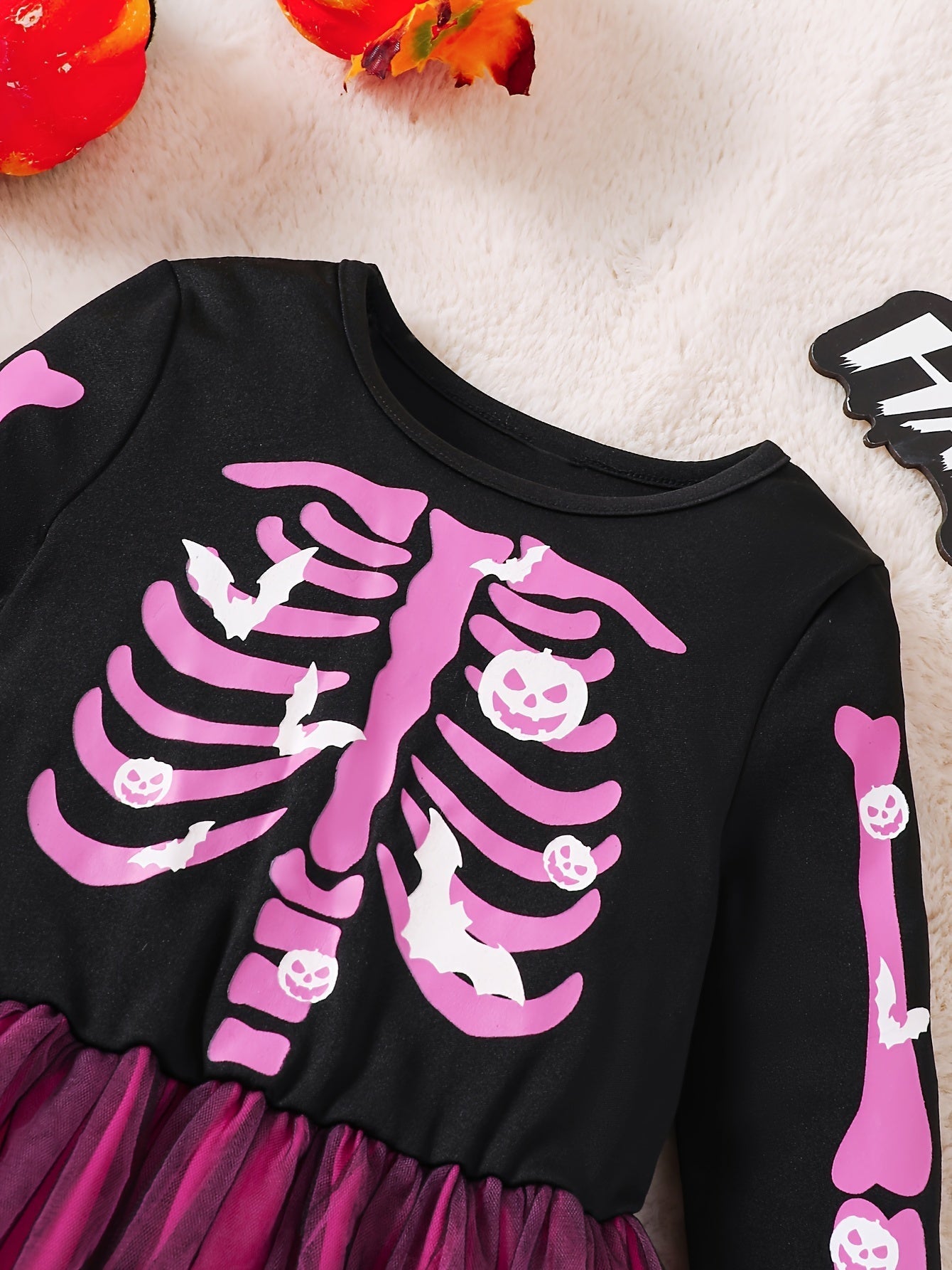 Halloween Skeleton Dress  Pink Tulle Party Costume - Product example