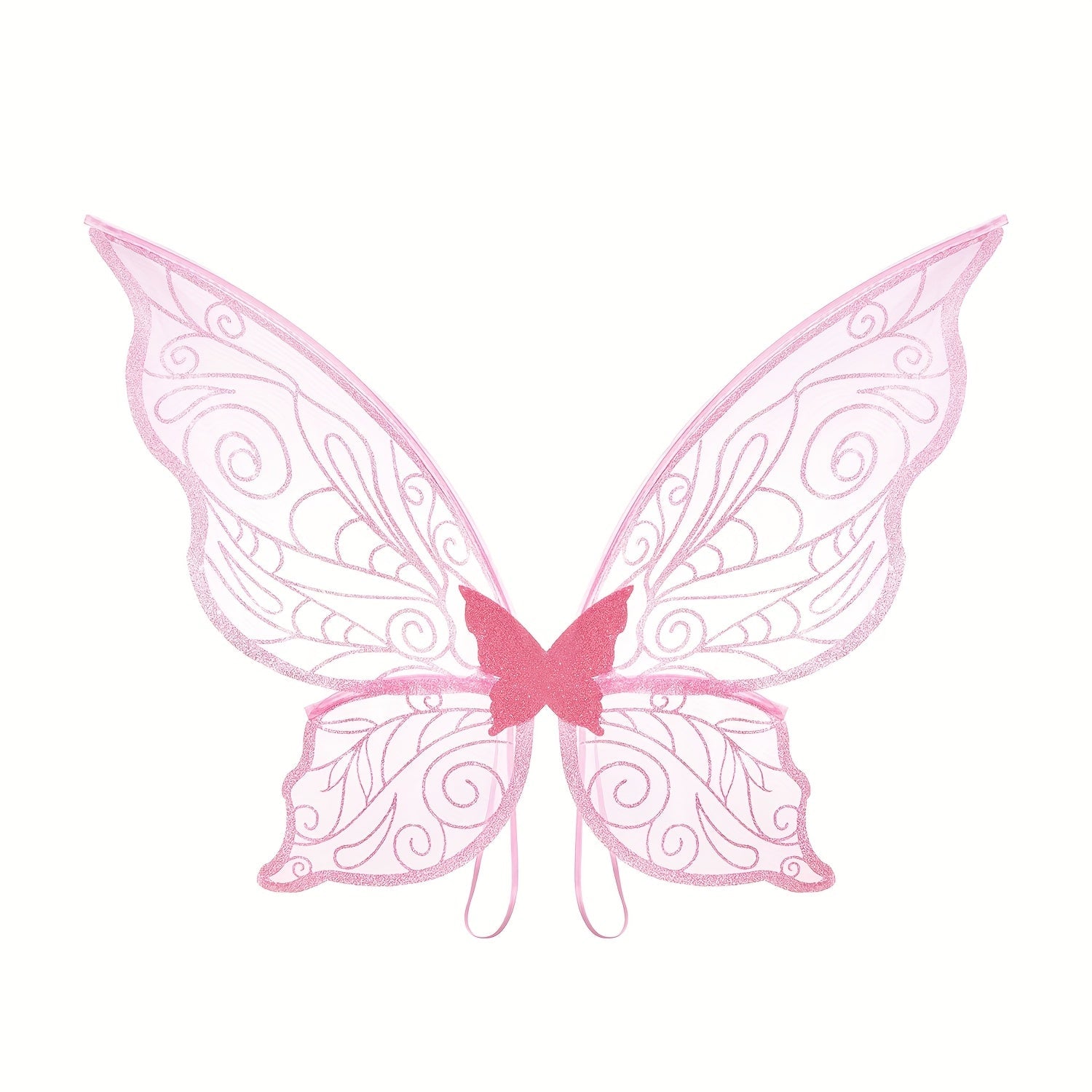 Fairy Wings Costume Accessory  Glitter Pink Butterfly Design - Product showcase