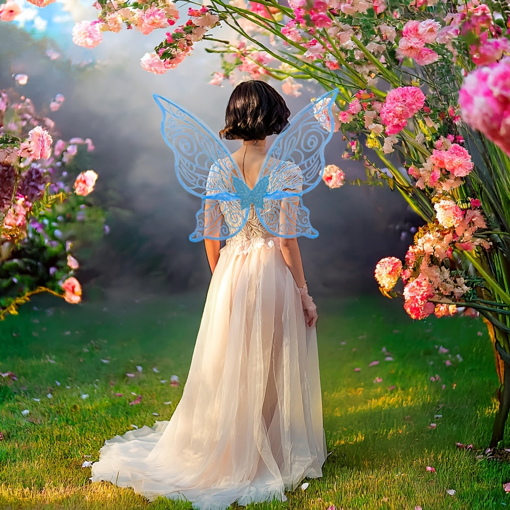 Fairy Wings Costume Accessory  Glitter Pink Butterfly Design - Product detail 6