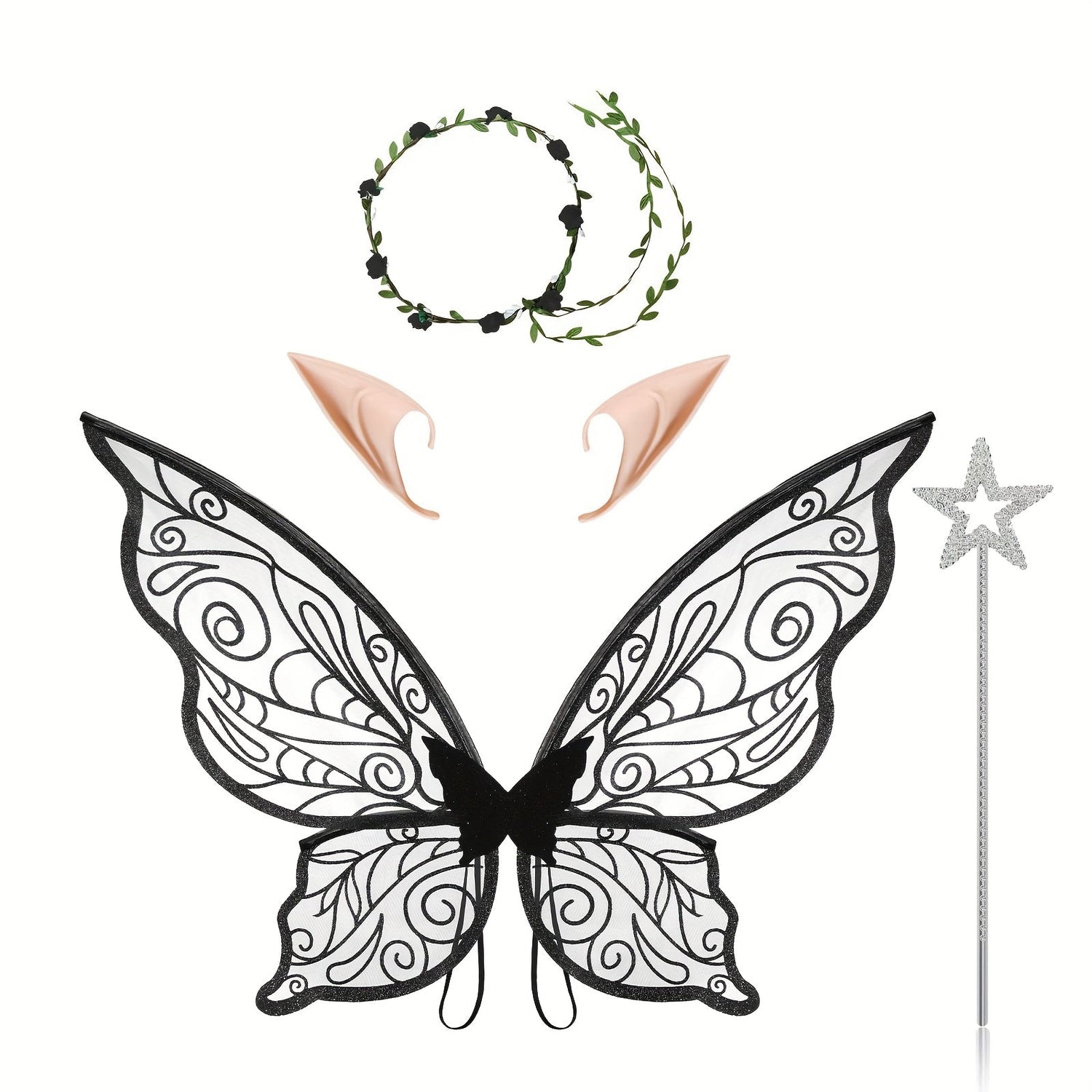Fairy Wings Costume Accessory  Glitter Pink Butterfly Design - Product detail 10