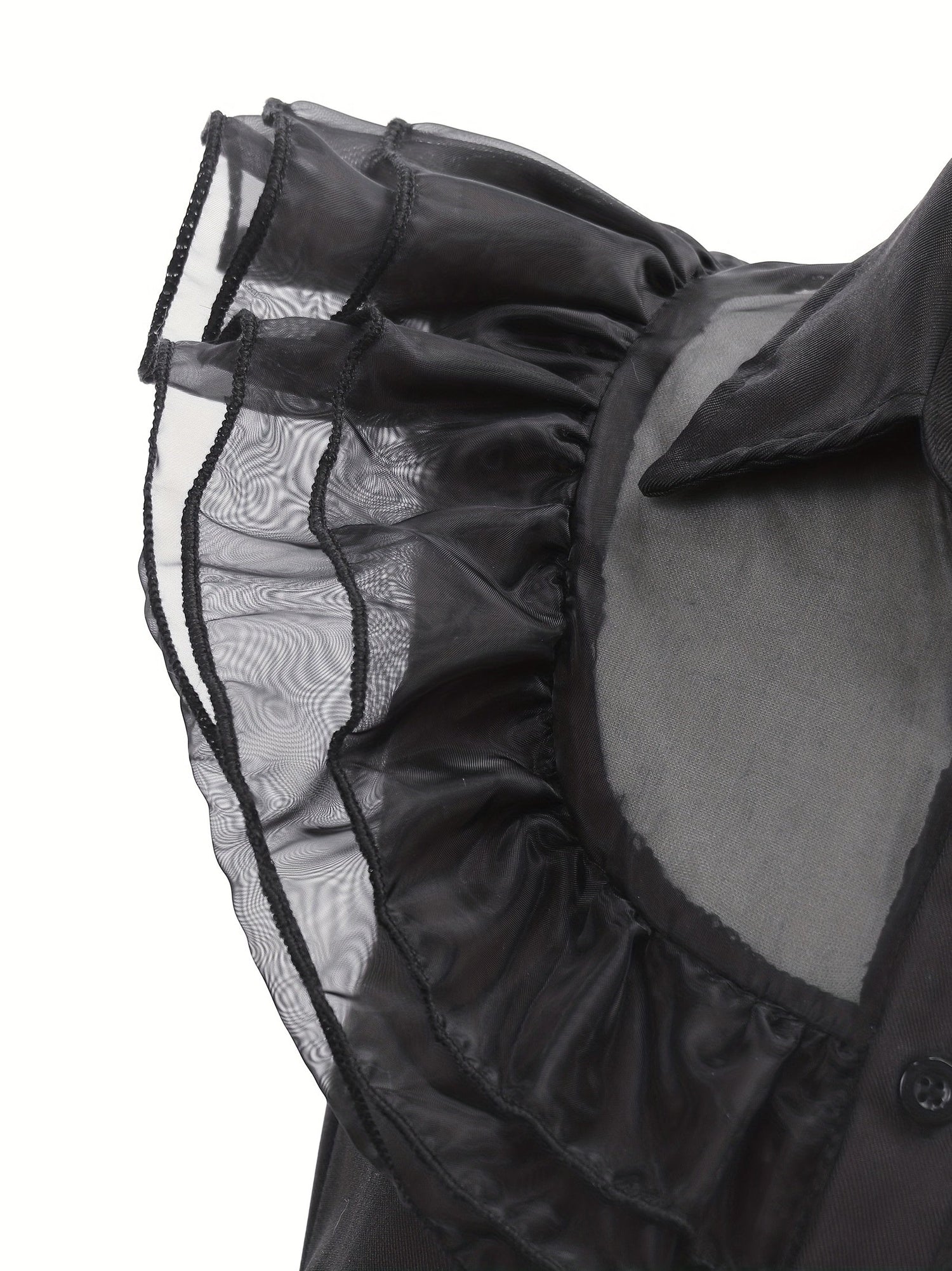 Gothic Tiered Dress  Black Ruffled Costume With Accessories - Product example