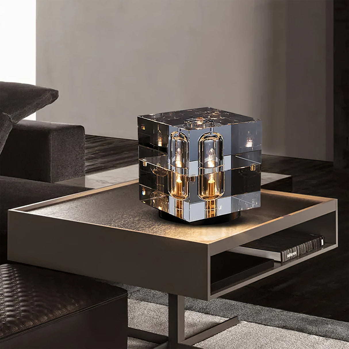 Crystal Table Lamp  Modern Glass and Brass Design - Product detail 10