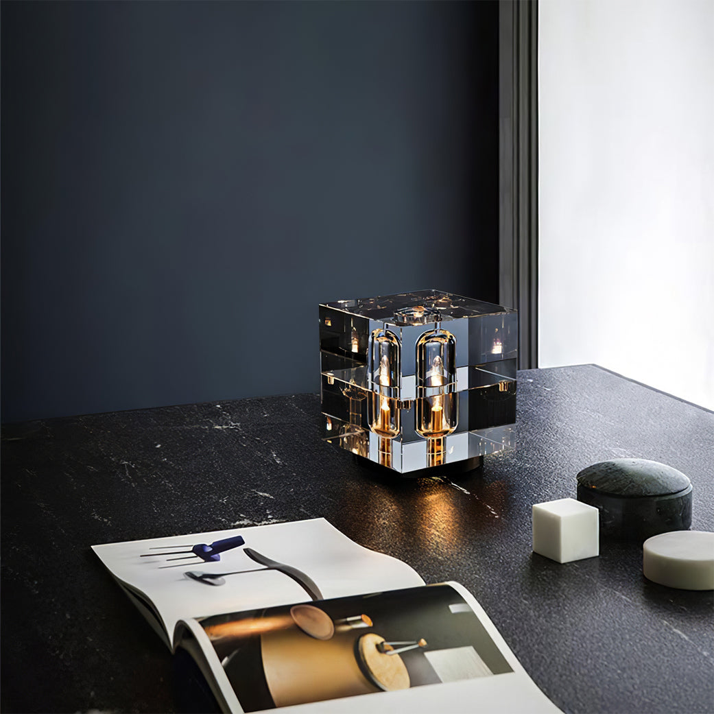Crystal Table Lamp  Modern Glass and Brass Design - Product detail 11