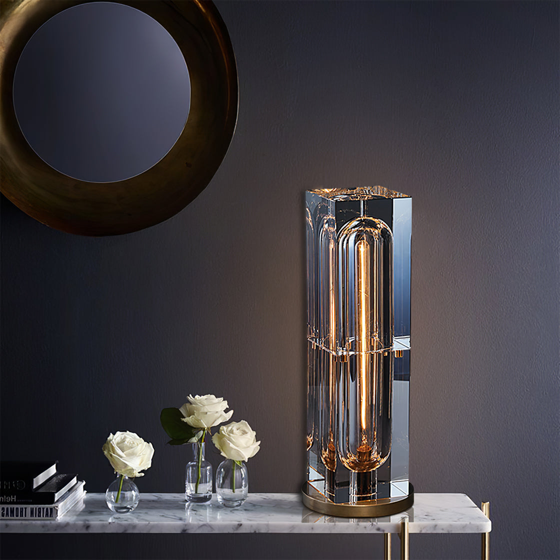 Crystal Table Lamp  Modern Glass and Brass Design - Product detail 12