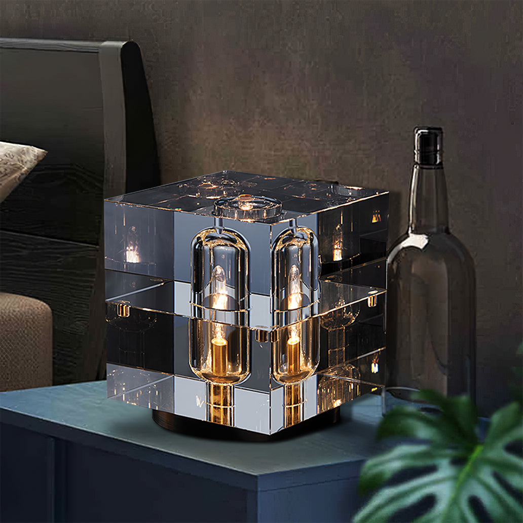Crystal Table Lamp  Modern Glass and Brass Design - Product detail 4