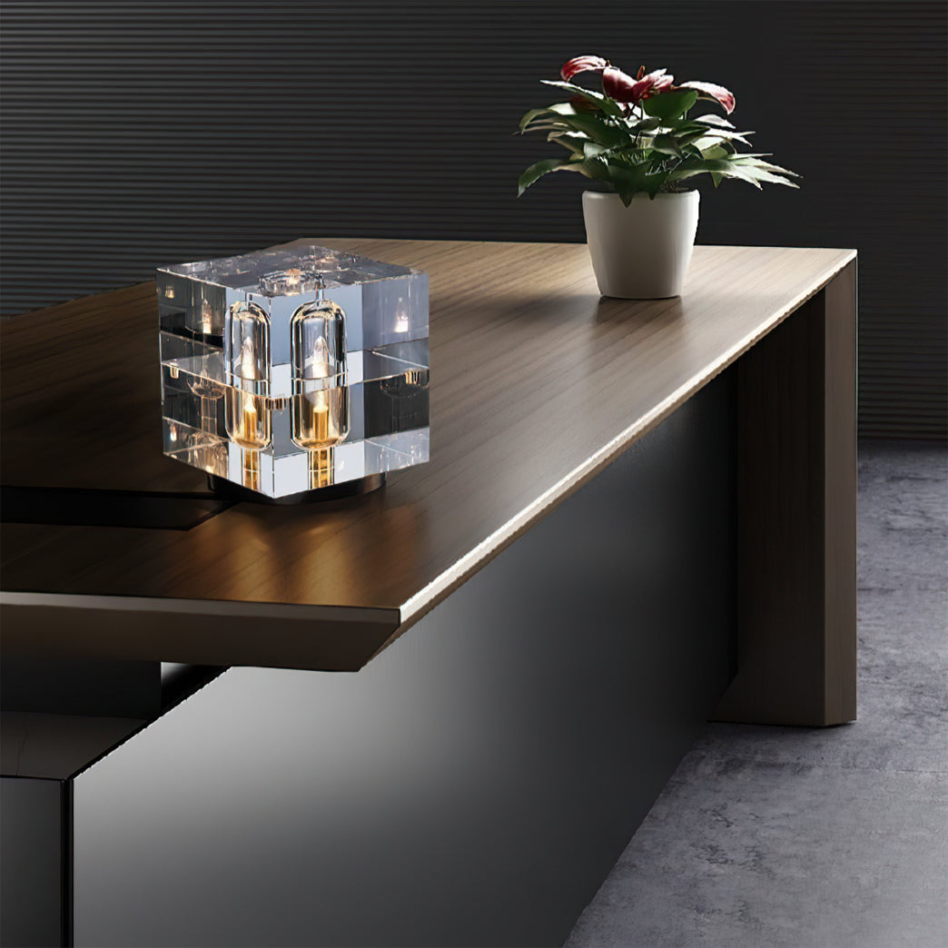 Crystal Table Lamp  Modern Glass and Brass Design - Product detail 9