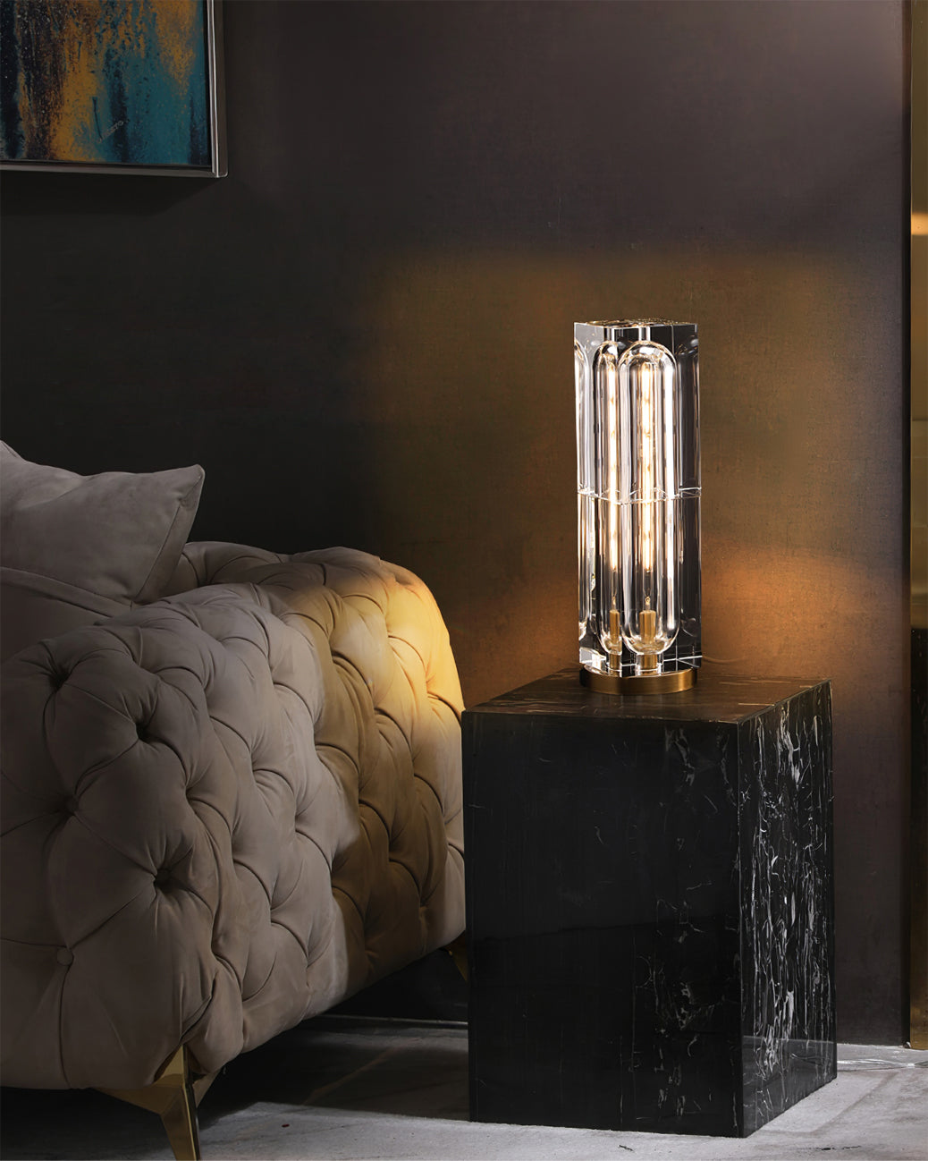 Crystal Table Lamp  Modern Glass and Brass Design - Product detail 14