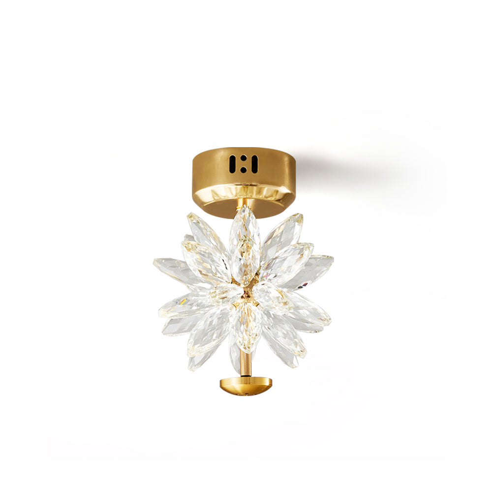 Crystal Flower Ceiling Light  Gold Frame Floral Design - Product detail 12
