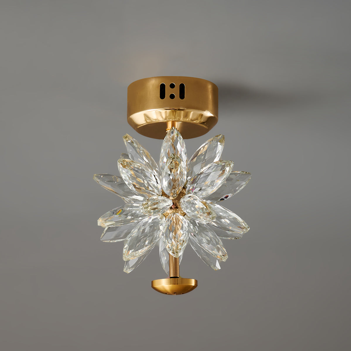 Crystal Flower Ceiling Light  Gold Frame Floral Design - Product detail 4