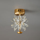 Crystal Flower Ceiling Light  Gold Frame Floral Design - Product detail 4