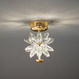 Crystal Flower Ceiling Light  Gold Frame Floral Design - Product example