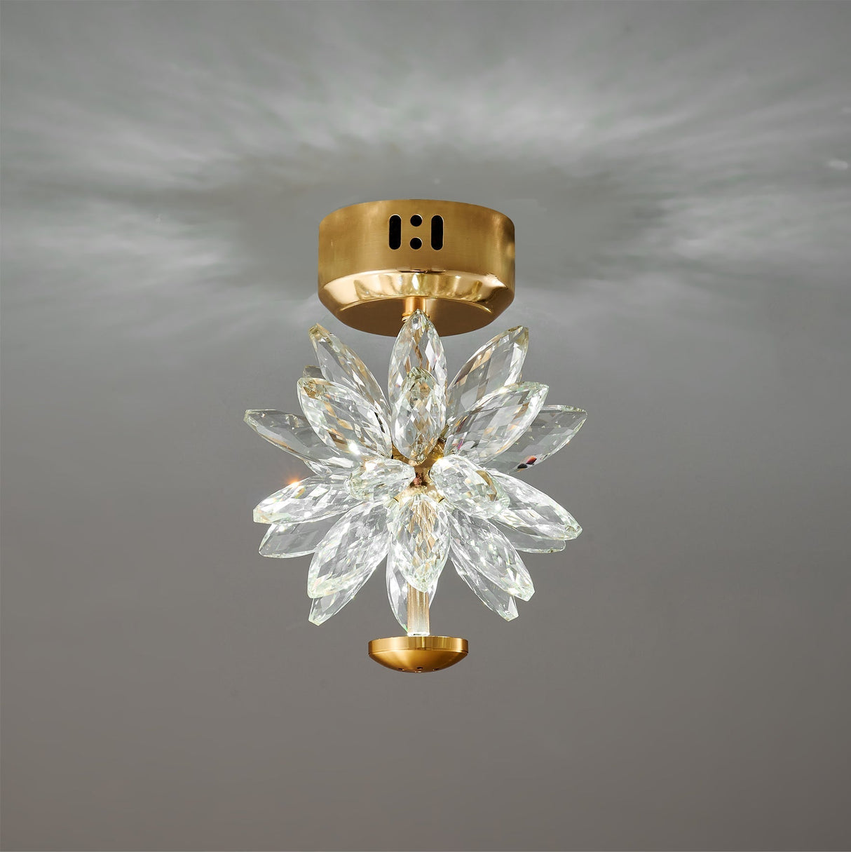 Crystal Flower Ceiling Light  Gold Frame Floral Design - Product detail 6