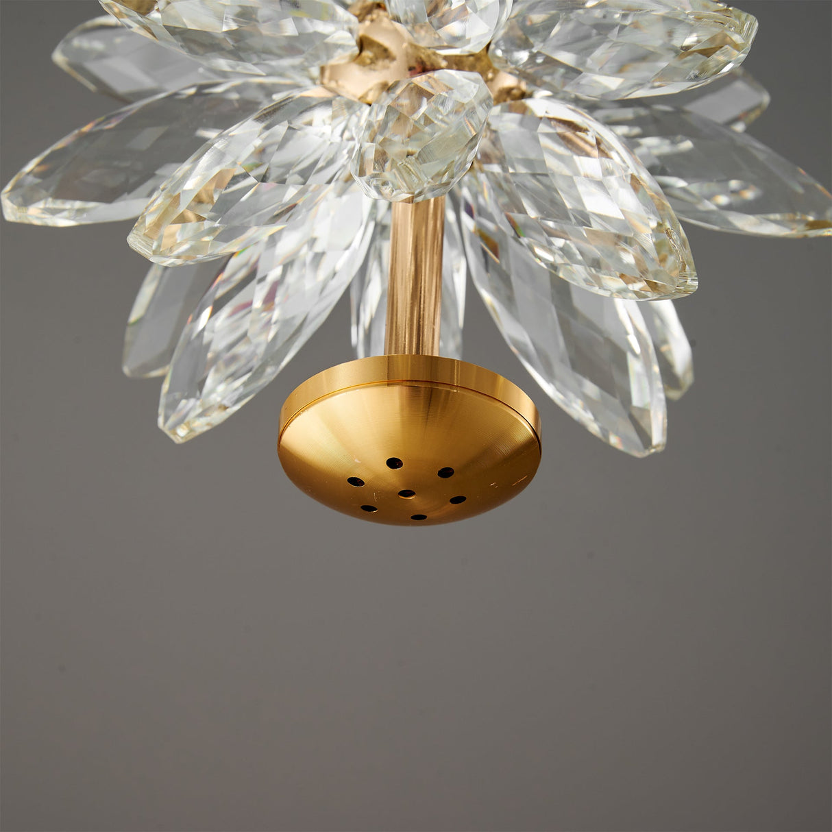 Crystal Flower Ceiling Light  Gold Frame Floral Design - Product detail 5