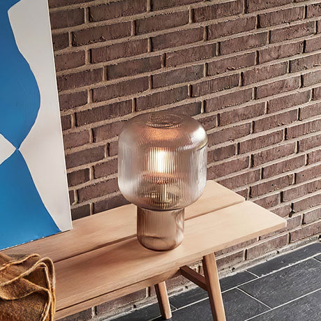Modern Glass Table Lamp  Ribbed Glass Design - Product detail 7
