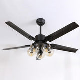 Modern Glass Ceiling Fan  Black Metal Frame With Clear Shades - Product detail 17