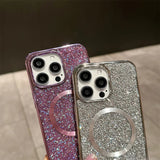 Glitter iPhone Case  Magnetic Sparkle Phone Cover - Detailed view