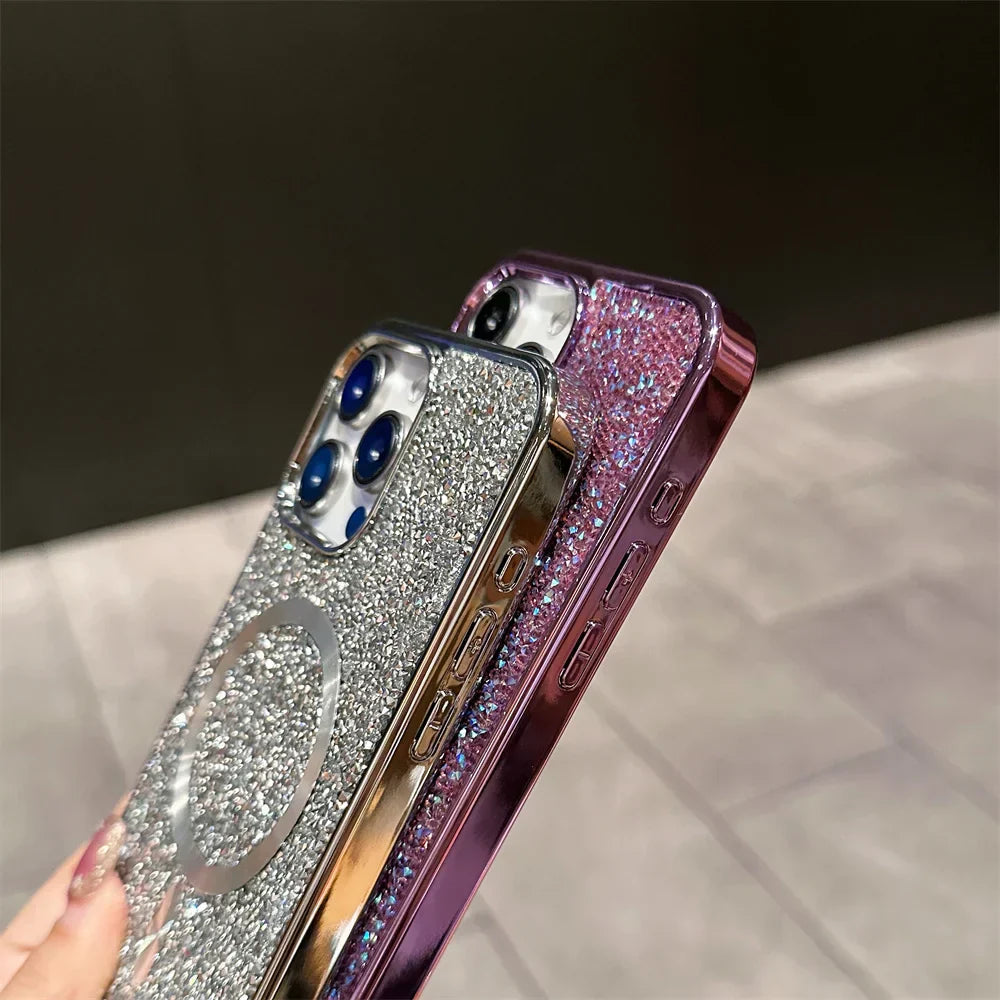 Glitter iPhone Case  Magnetic Sparkle Phone Cover - Product example