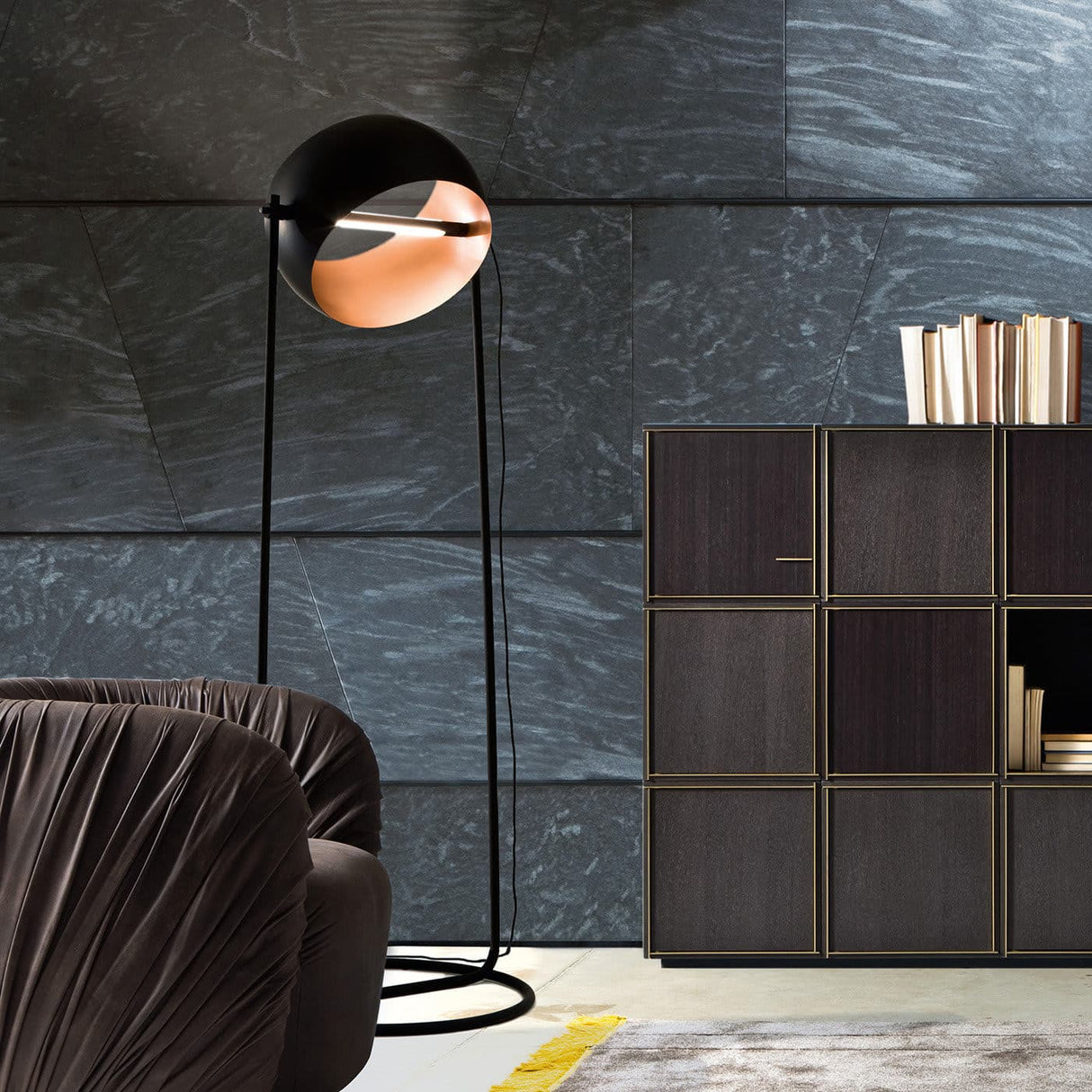 Modern Globe Table Lamp  Copper Metal Ring Design - Product detail 10