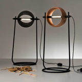 Modern Globe Table Lamp  Copper Metal Ring Design - Product example