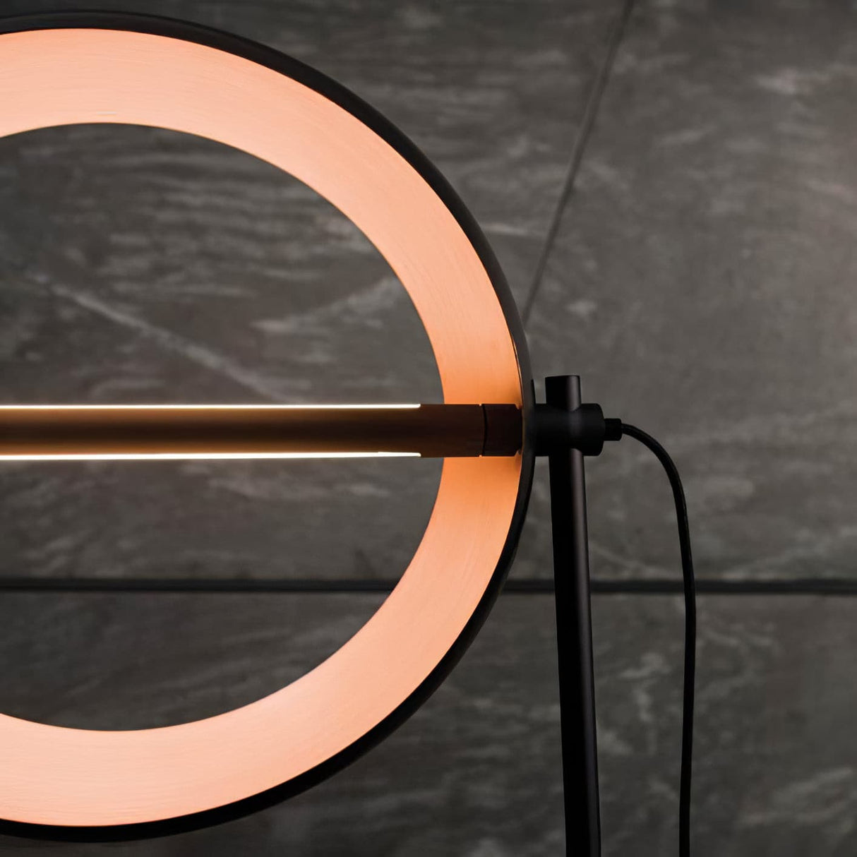 Modern Globe Table Lamp  Copper Metal Ring Design - Product detail 6