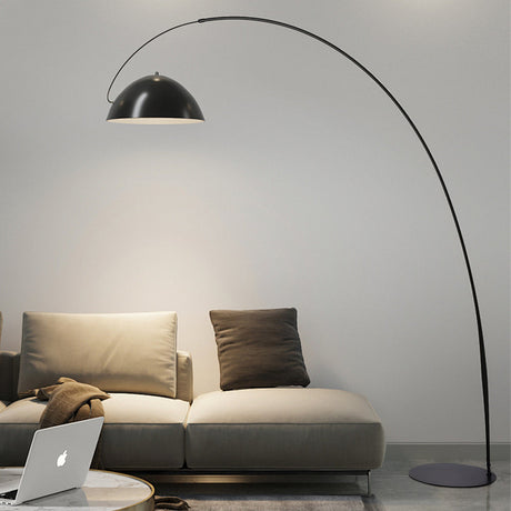 Modern Arc Floor Lamp  Black Metal Dome Shade - Product example