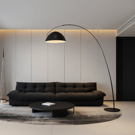 Modern Arc Floor Lamp  Black Metal Dome Shade - Product detail 6