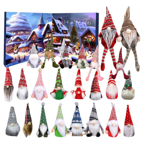 Christmas Advent Calendar  24 Plush Gnome Figurines - Detailed view