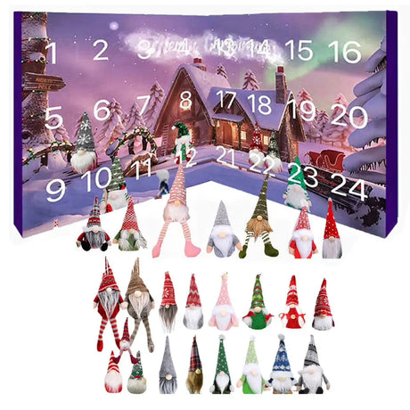 Christmas Advent Calendar  24 Plush Gnome Figurines - Product detail 7